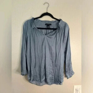 Joan vass blue pleated blouse♥️